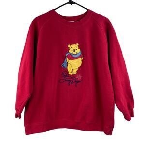 Vintage Disney Winnie The Pooh Embroidered Appliqué Sweatshirt Size L